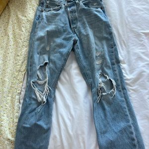 Levi 501 female ripped jeans